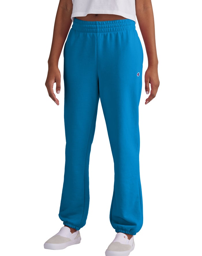 Champion Womens Joggers NZ - Powerblend Fleece Boyfriend Blue ( 6198-MBHPT )